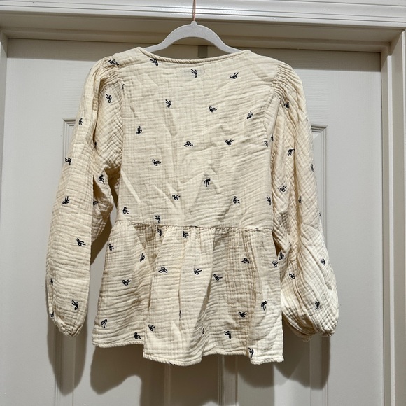Madewell Lightspun Peplum Wrap Top in Tiny Bows - size S - Picture 7 of 9